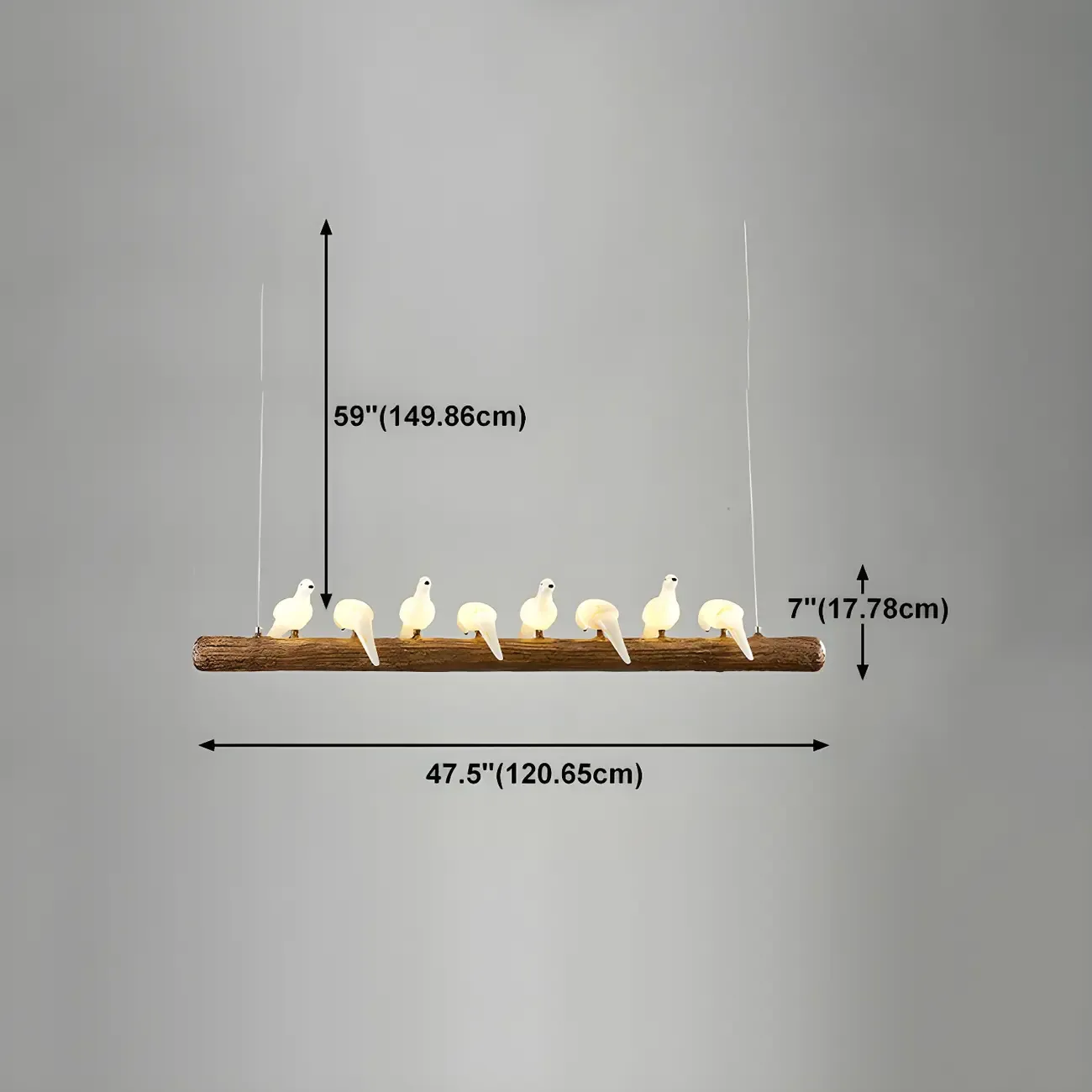 Rustic Wood LED Bird Island Chandelier