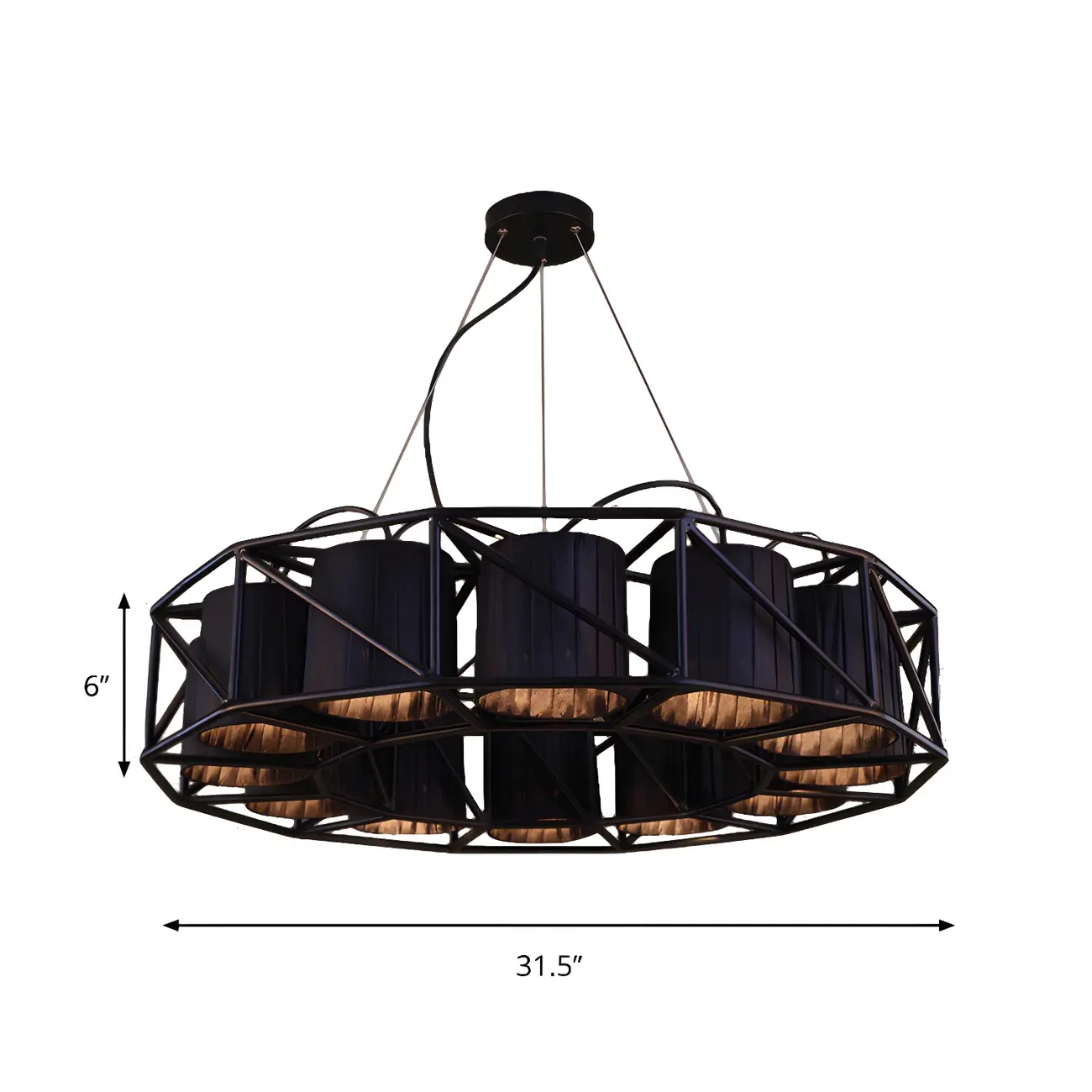 Black Metal Geometric Modern Chandelier Light