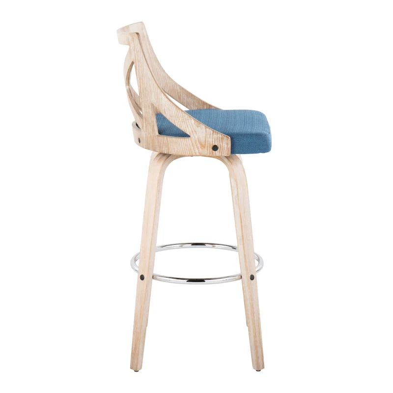 The Gray Barn Charlotte 30 Fixed-Height Bar Stool with Bent Wood Legs (Set of 2)