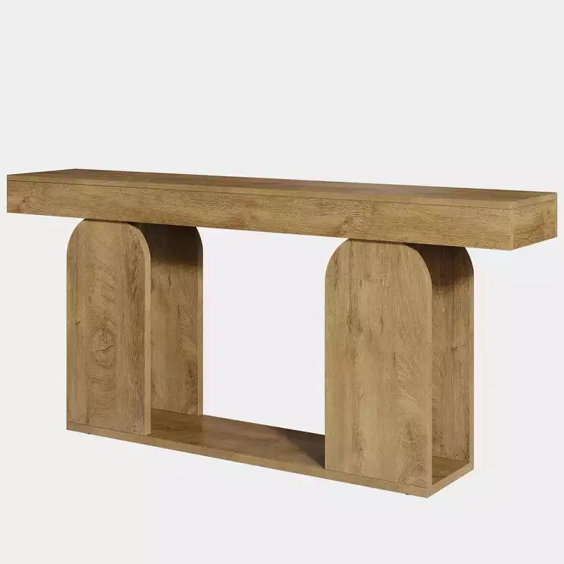 Lantine 70.9-Inch Extra Long Sofa Table, 2-Tier Wood Table Behind Couch for Living Room