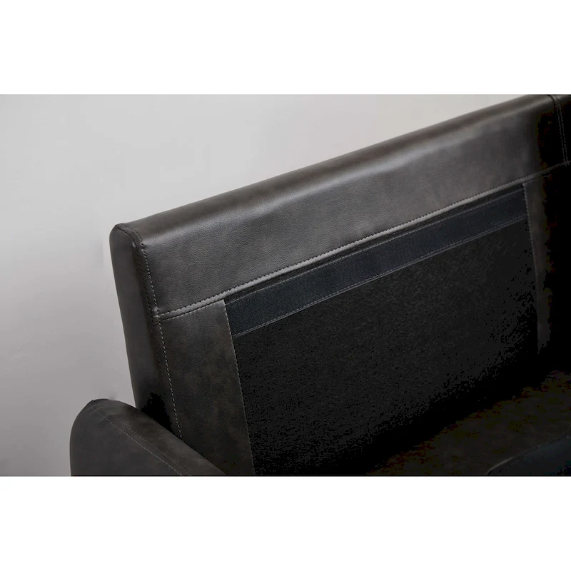 Faux leather 58  Square Arm Loveseat