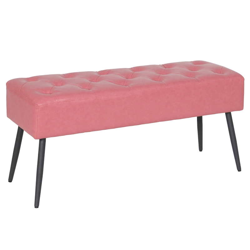 Maypex Faux Leather Upholstered Bench with Tufted Seat