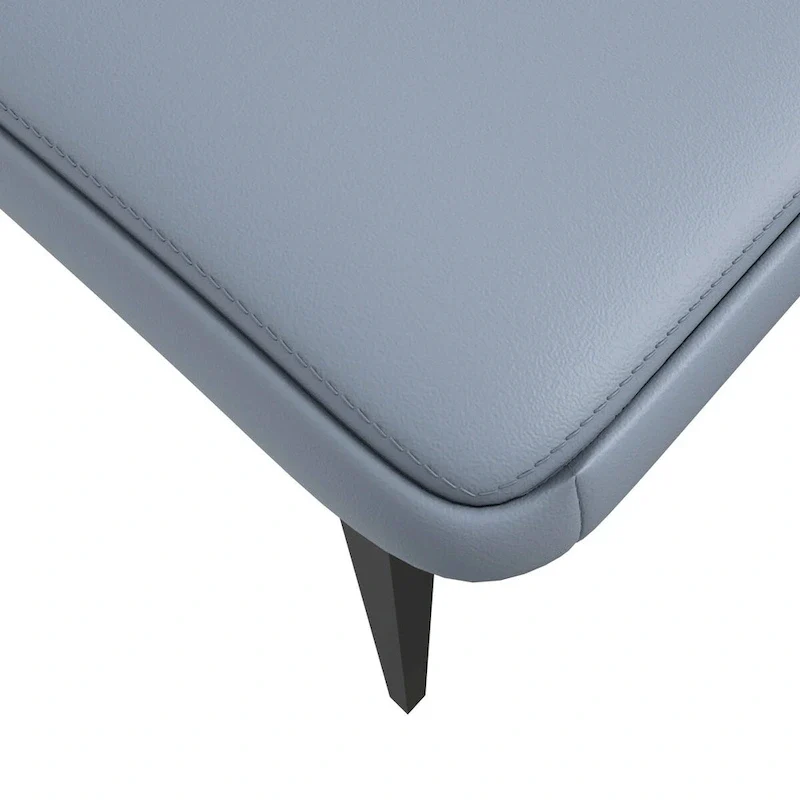 PU Leather Dining Chair – Brown/Grey/Blue Grey/Green Blue/White, Iron Legs, Single