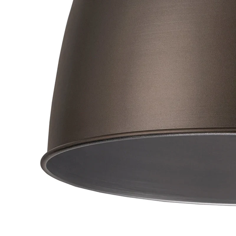 1-light Antique Silver Metal Industrial Farmhouse Dome Pendant Light - 17.7 in.