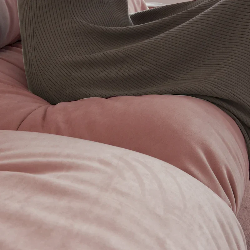 Tufted Sofa - Beige/Grey/Pink, Modern Design, Seats 3