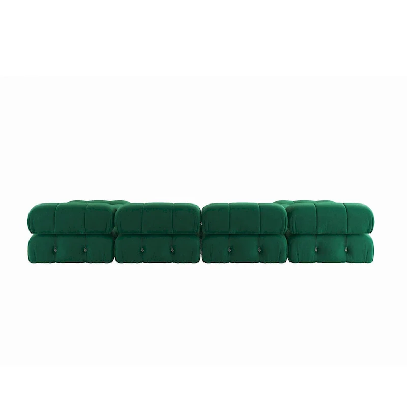 Velvet Fabric Upholstered Sectional Sofa Modern Couch