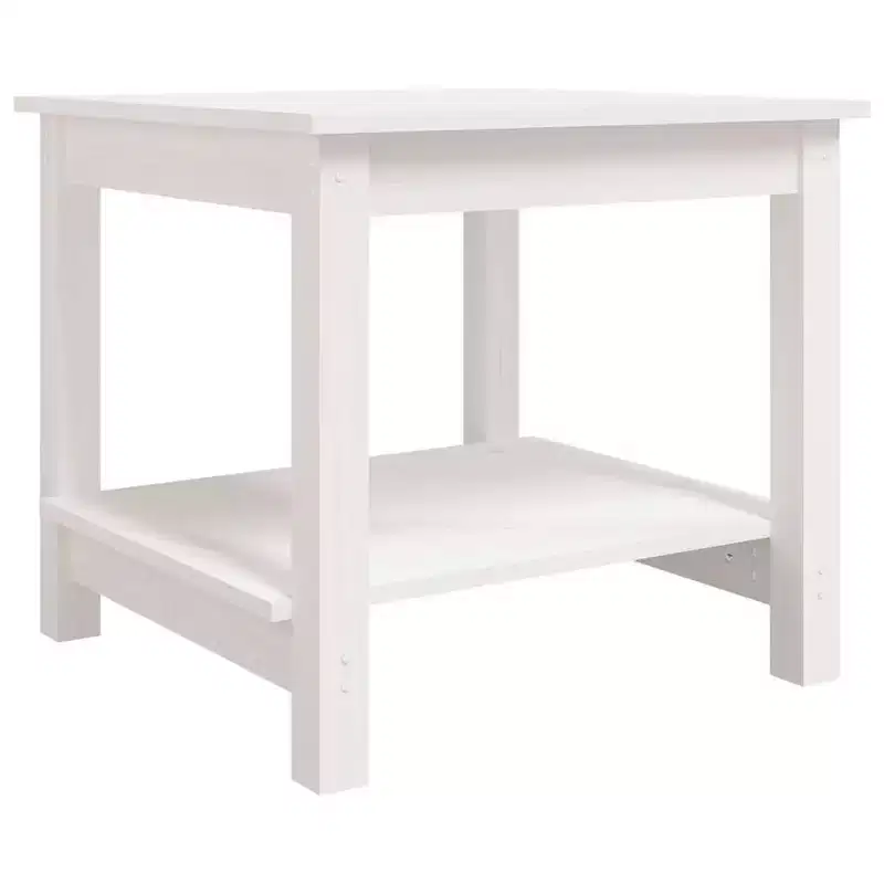 vidaXL Coffee Table White Solid Pine Wood - 19.7 x 19.7 x 17.7