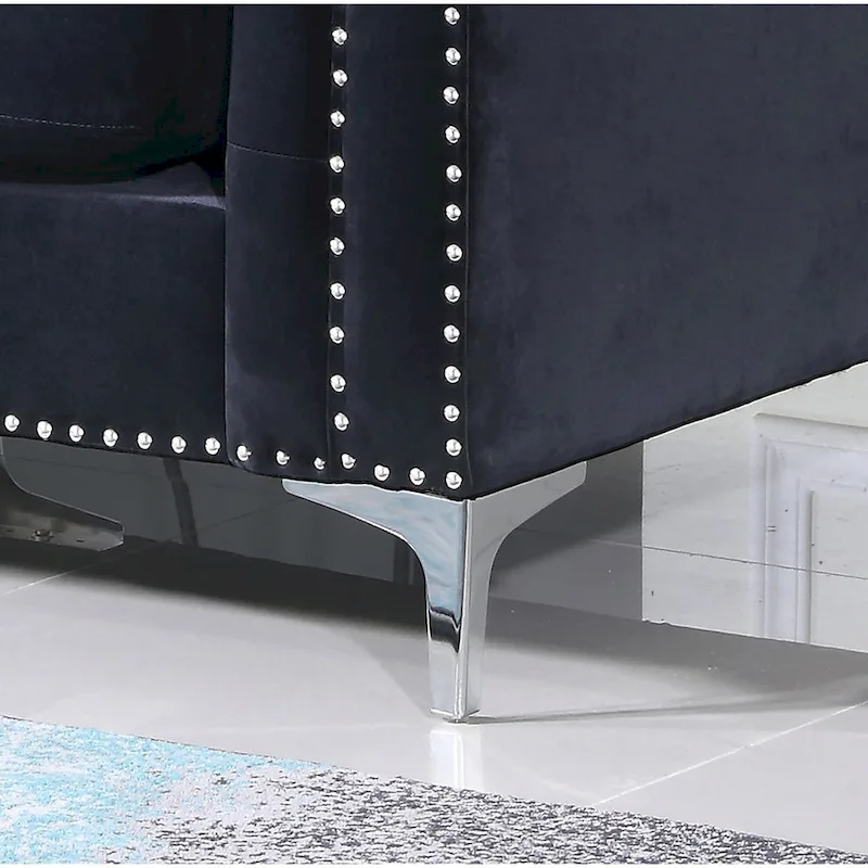 Pompano Velvet Button Tufted Sofa