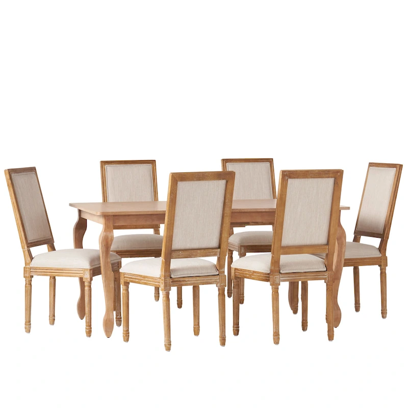 Regan Upholstered Expandable 7 Piece Dining Set by Christopher Knight Home