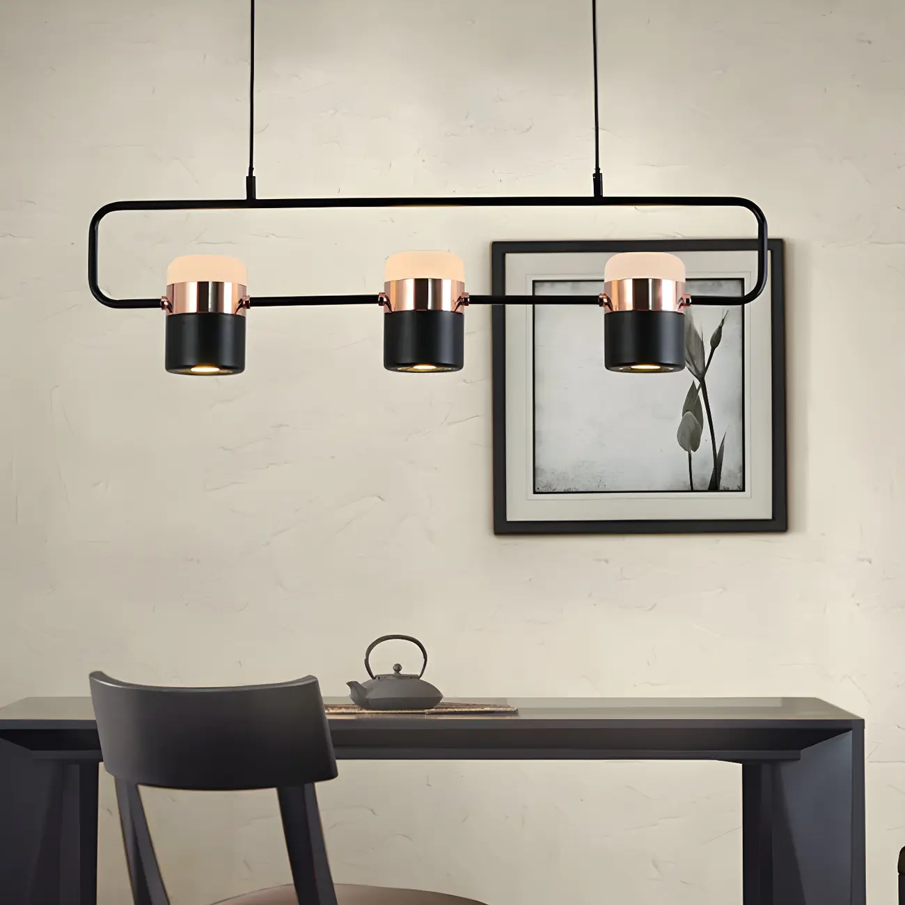 Kitchen Modern Black Cylinder Pendant Light