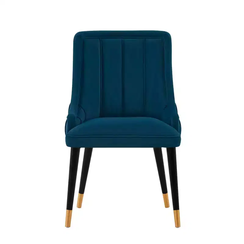 Eda Modern Velvet Upholstered Dining Chair Midnight Blue - Manhattan Comfort