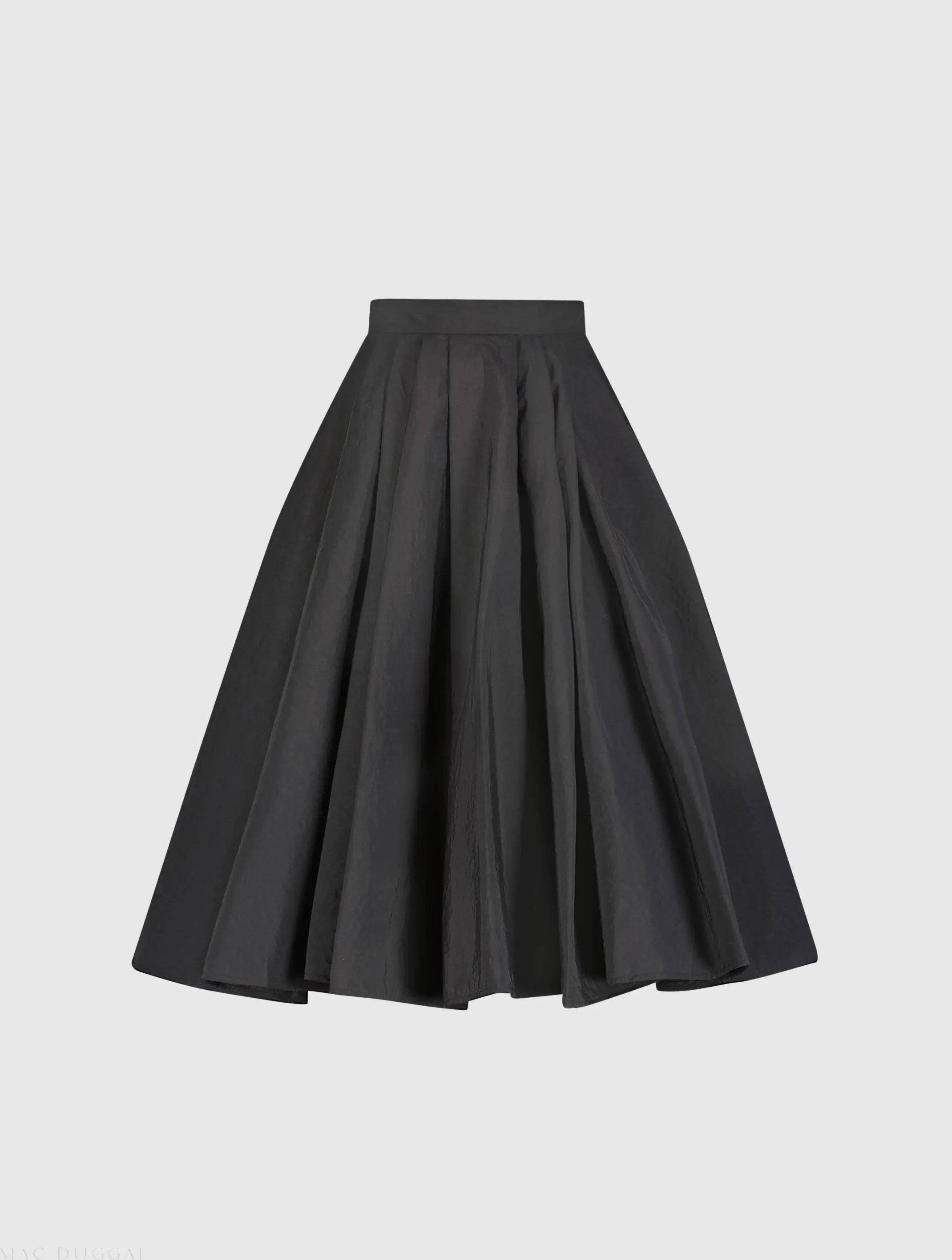 The Bubbly Black Faille High Waisted Midi Full Circle Skirt