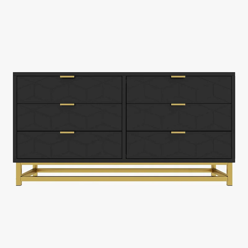 6 Drawer Dresser, with Metal Legs