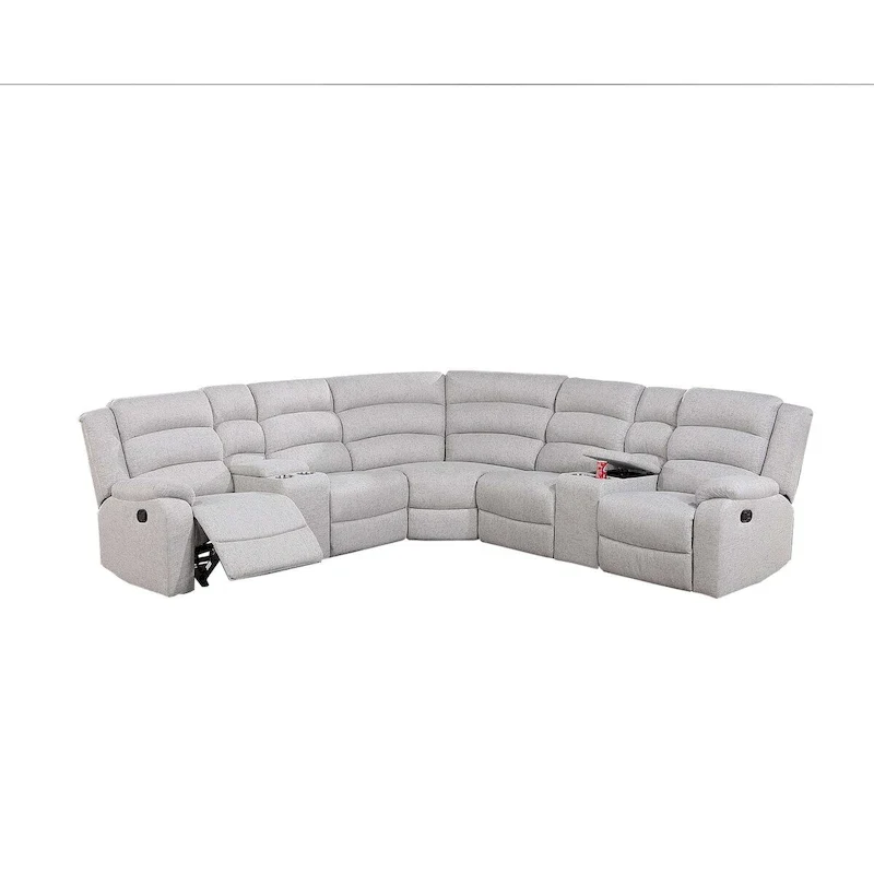 Poundex 3-Piece Reclining Sectional Set