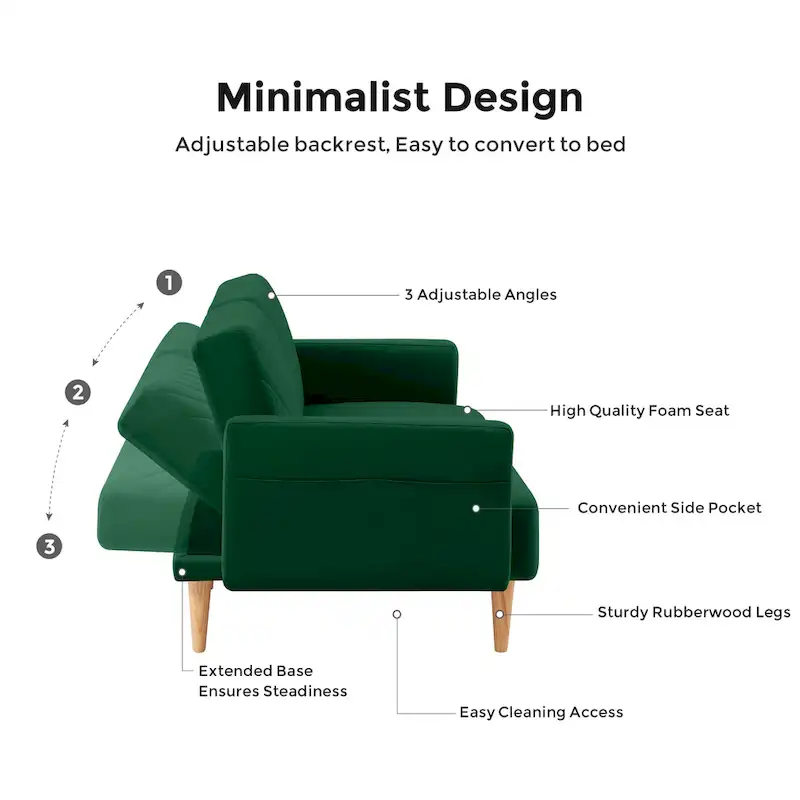 VANOMi Modern Convertible Sofa Bed