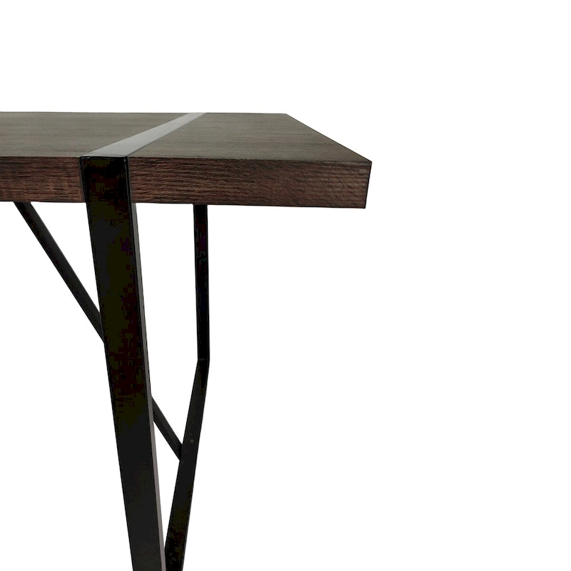 MDF Wood Colour Dining Table and Modern Dining Chairs Set of 4, Mid Century Wooden Kitchen Table Set, Metal Base & Legs