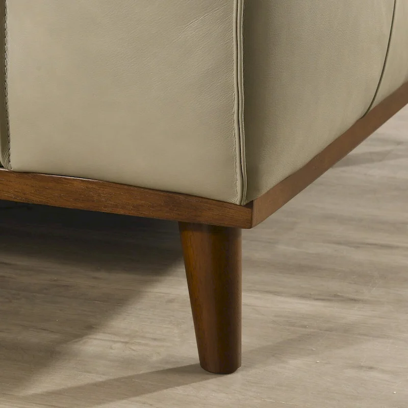 Dayton Mid-Century Modern Genuine Leather Sectional Sofa