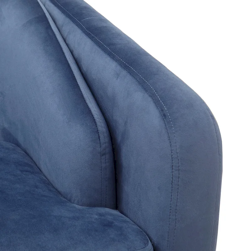 Blue Upholstered Tufted Mid-Century Accent Chair