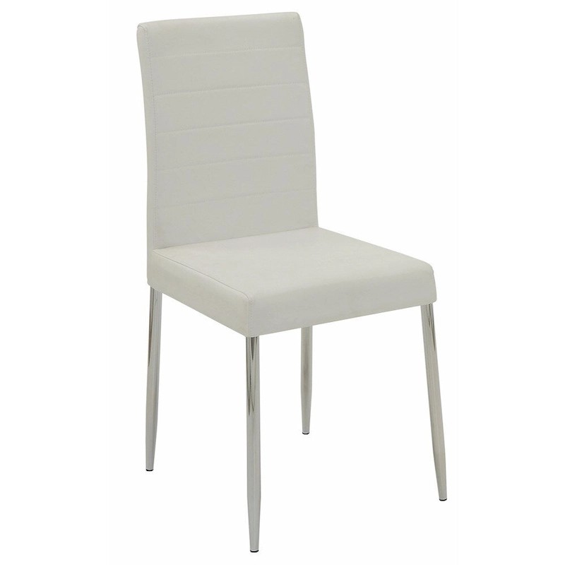 Contemporary Dining Side Chair, White, Set of 4 - 38.5 H x 17 W x 19.8 L Inches