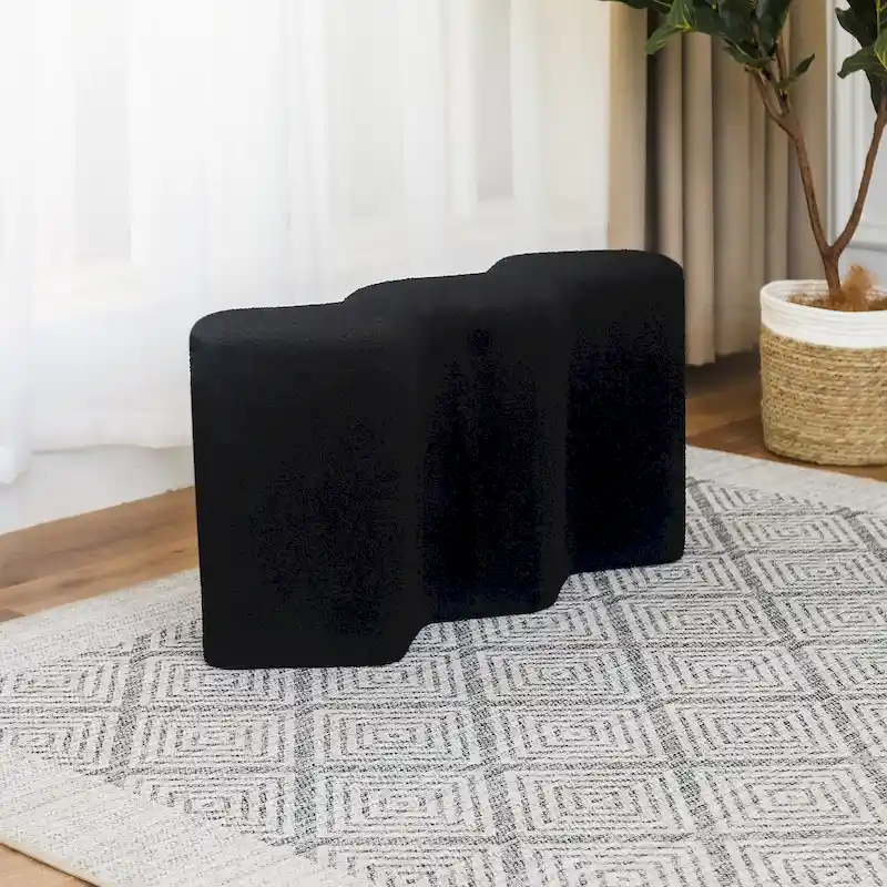 Velvet Polygon Ottoman Bench - 35 Long Footstool