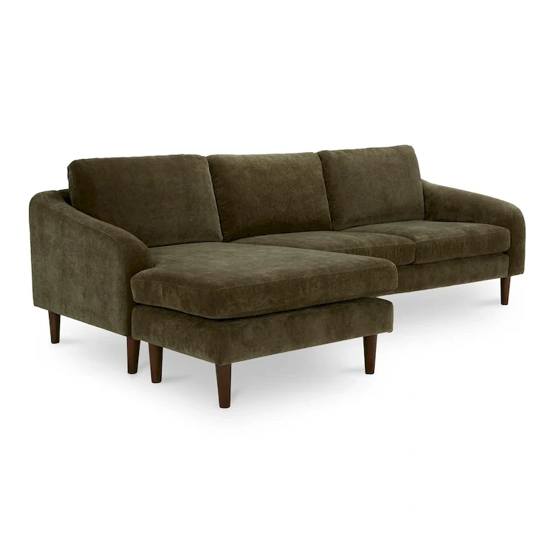 Drew Sectional with Reversible Chaise, Dark Brown - 98 X 59.2 X 33.5
