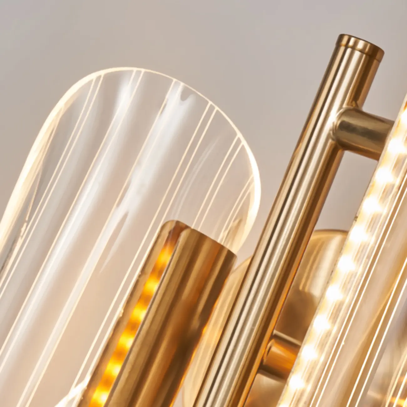 Art Deco Gold Metal and Acrylic LED Wall Sconce