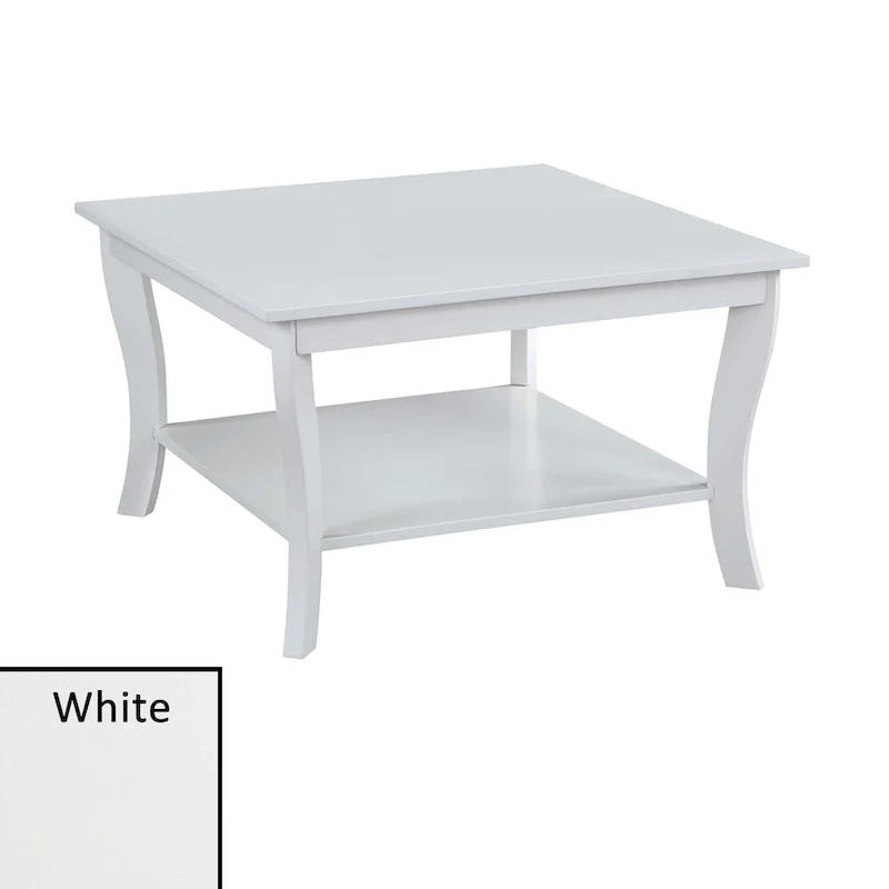Square Coffee Table with Bottom Shelf