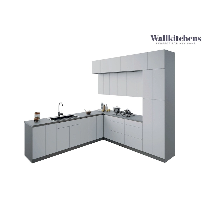 Kitchen Culinary Haven Collection White Gloss Color Base Size 9Ft Wide - 108x24