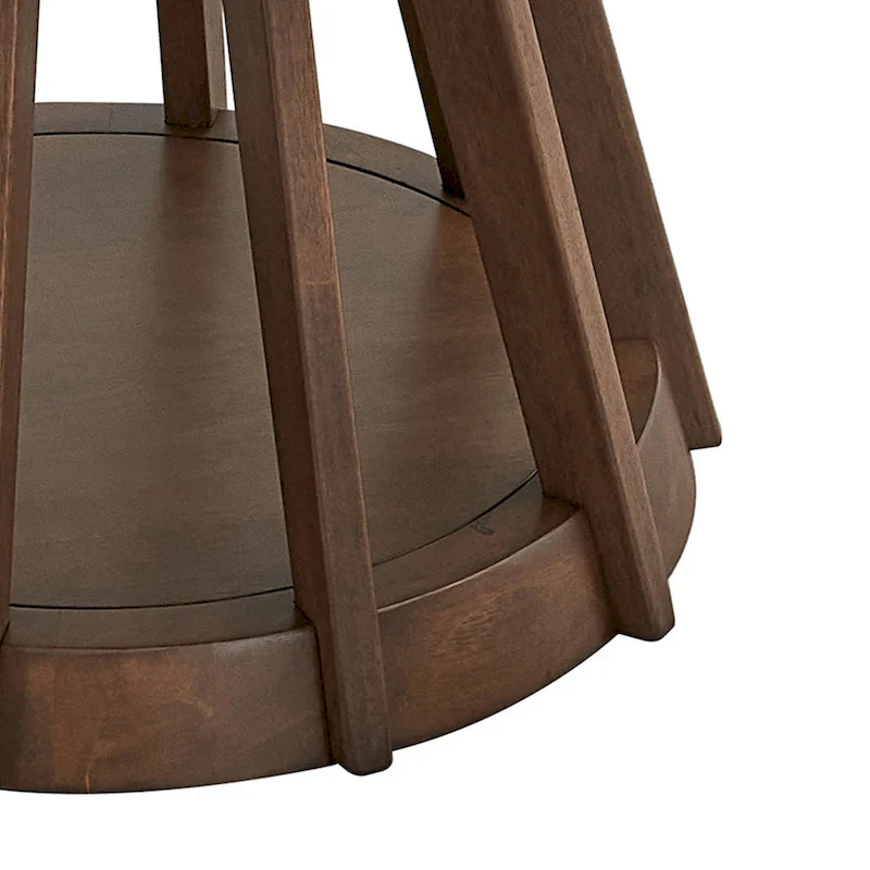 5 Pcs Solid Wood Dining Table Set, Round Kitchen Furniture Set with Wooden Pedestal Kitchen Table and 4 Upholstered Chairs