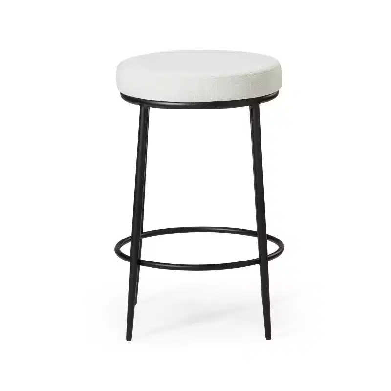 Maven Lane Stella Backless Metal Counter Stool with Fabric Upholstered Seat 26