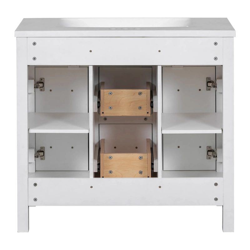 Bathroom Vanity Cabinet with Resin Integrated Sink