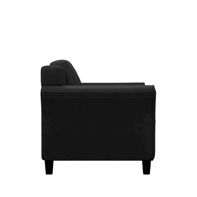 Tufted Microfiber Accent Chair - Single Seat with Curved Arms