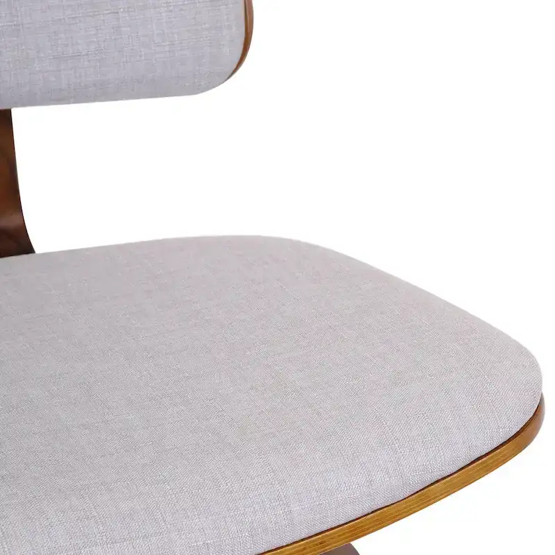 Mid-Century Fabric and Wood 26  Counter Stool with Swivel