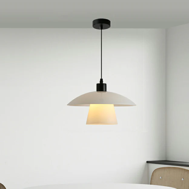 Modern White Glass Adjustable Dining Pendant Lighting