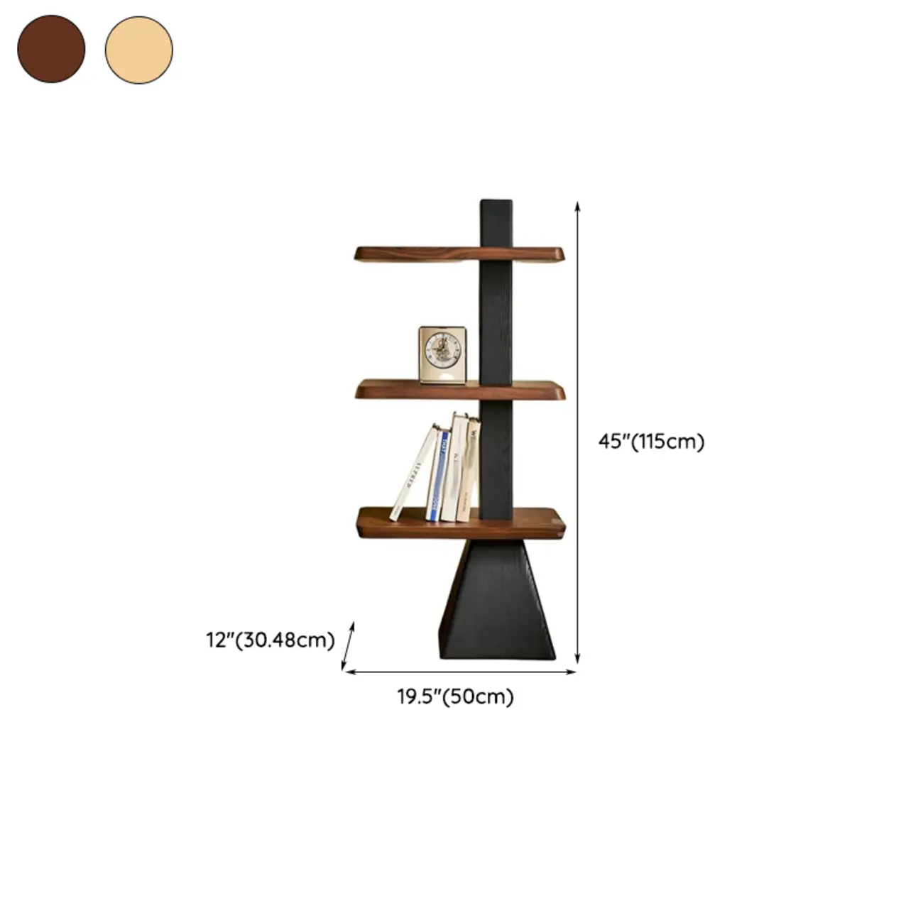Elegant Ash Wood Open Back Display Vertical Bookcase