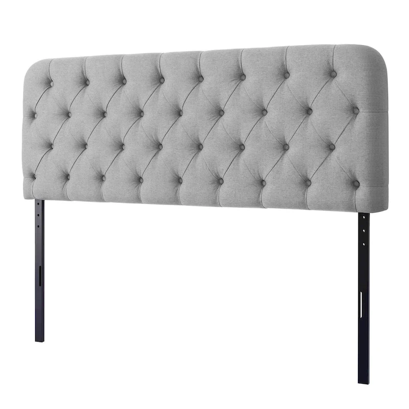 Button Tufted Upholstered Headboard Adjustable Height