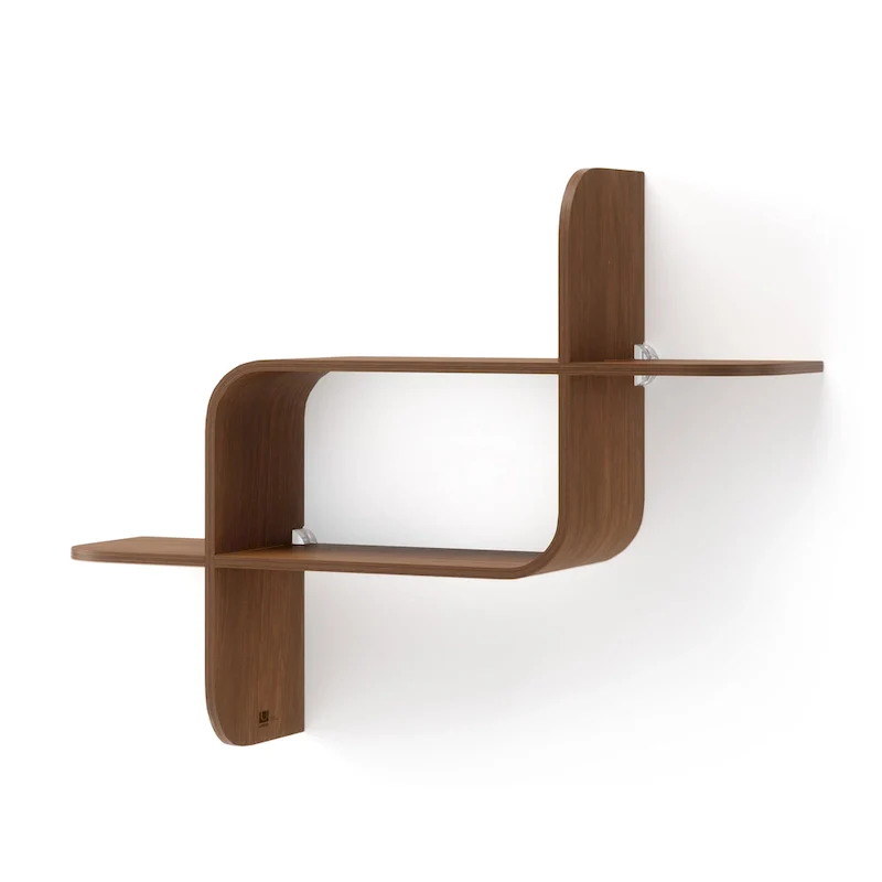Geometric Bentwood Wall Shelf