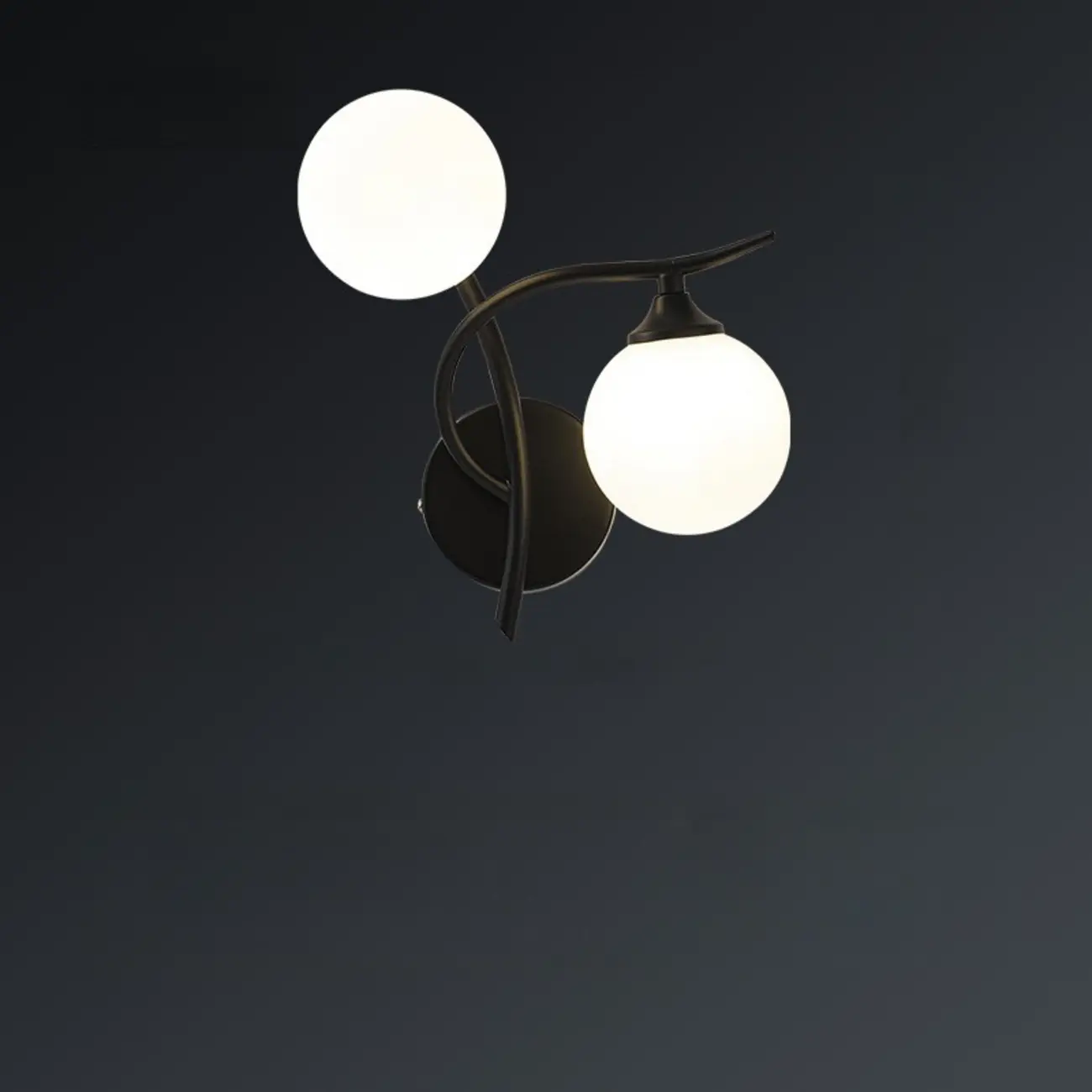 Modern 2-Light Wall Sconce with Dual Globe for Living Room
