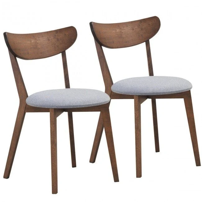 Set of 2 Dining Chair Upholstered Curved Back Side - 18  x 23  x 32  (L x W x H)