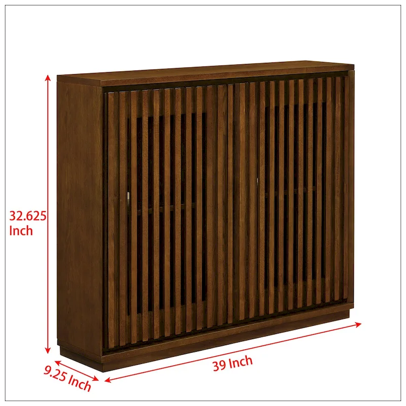 Mid Century Modern Fluted Hollowed Out Sideboard Cabinet