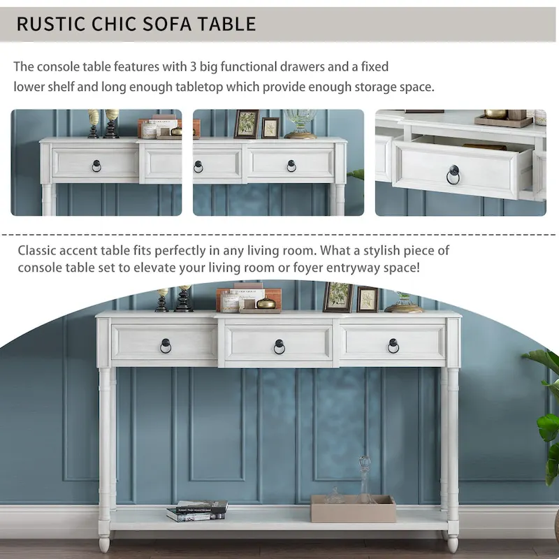 Console Table Sofa Table with Drawers