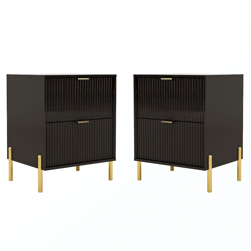 Modern 2-Drawer Nightstand Bedside Table End Table Furniture