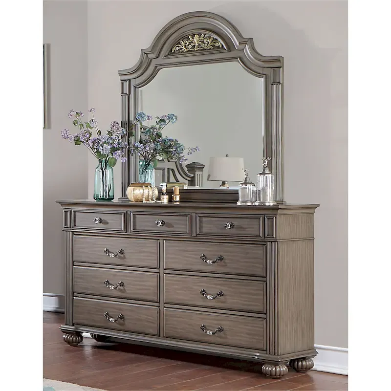 Traditional Grey Wood Poster Bedroom – Queen / King / Cal King, 2-Person