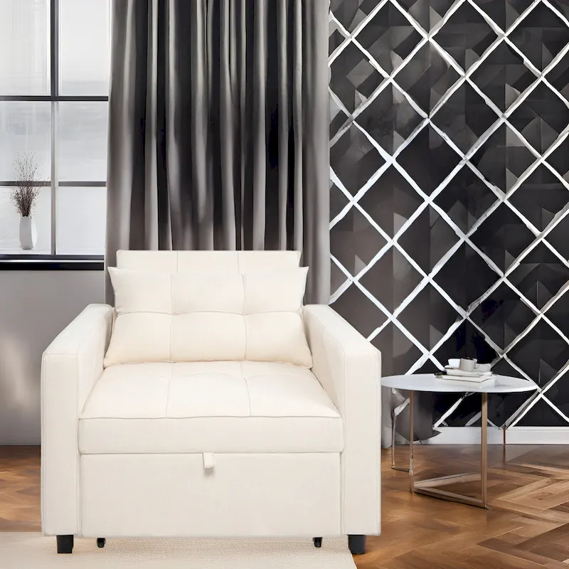 3-in-1 Convertible Recliner Chair Bed with Foldable Lounge