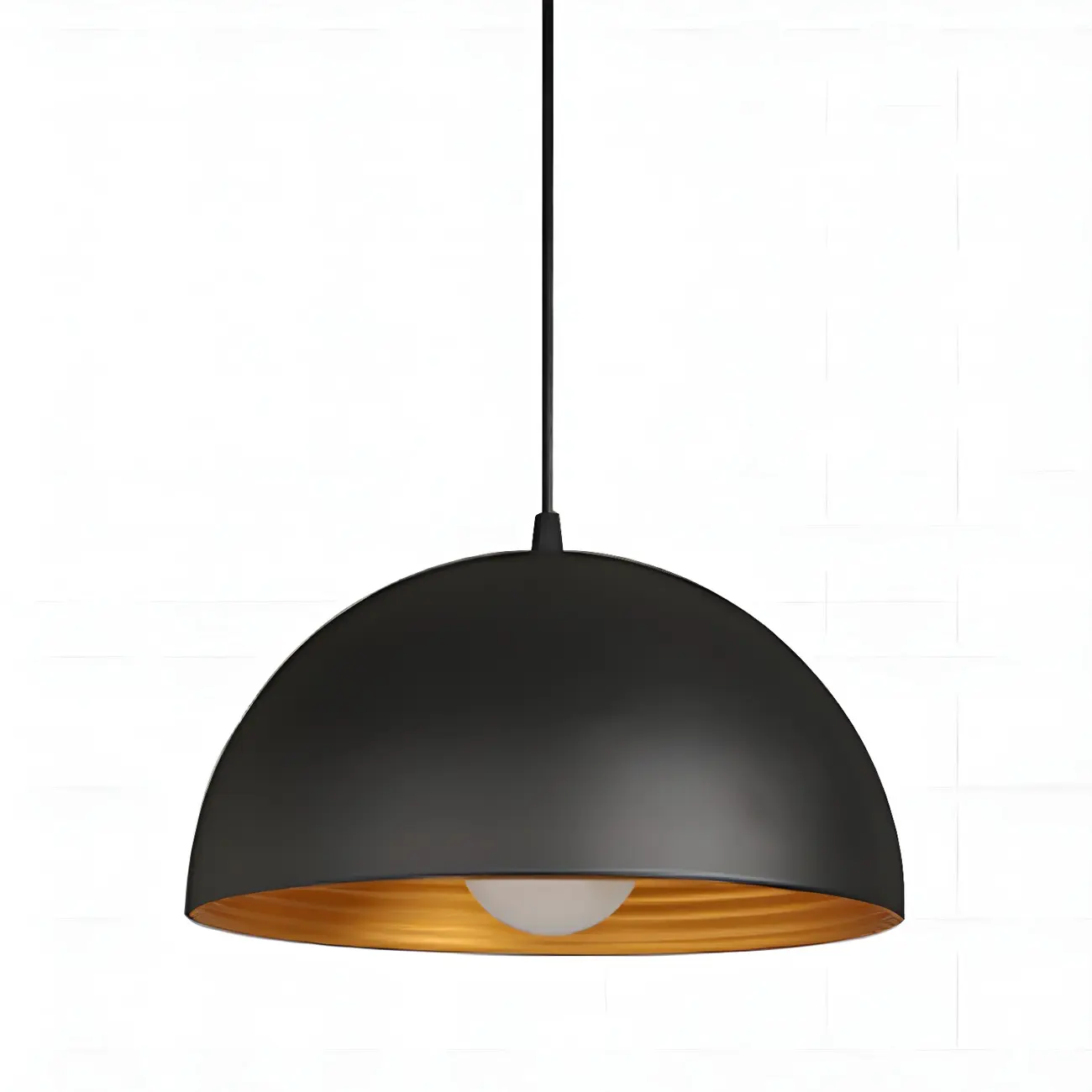 Industrial Rustic Black Metal Dome Kitchen Pendant Light