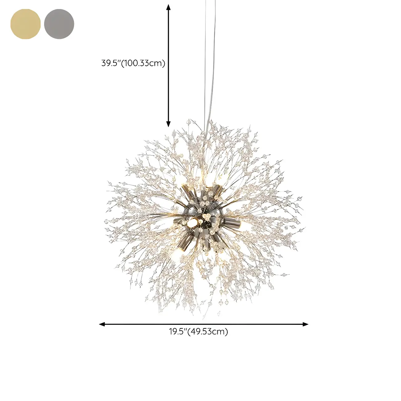 Adjustable Modern Gold Crystal Explosion Sputnik Chandelier