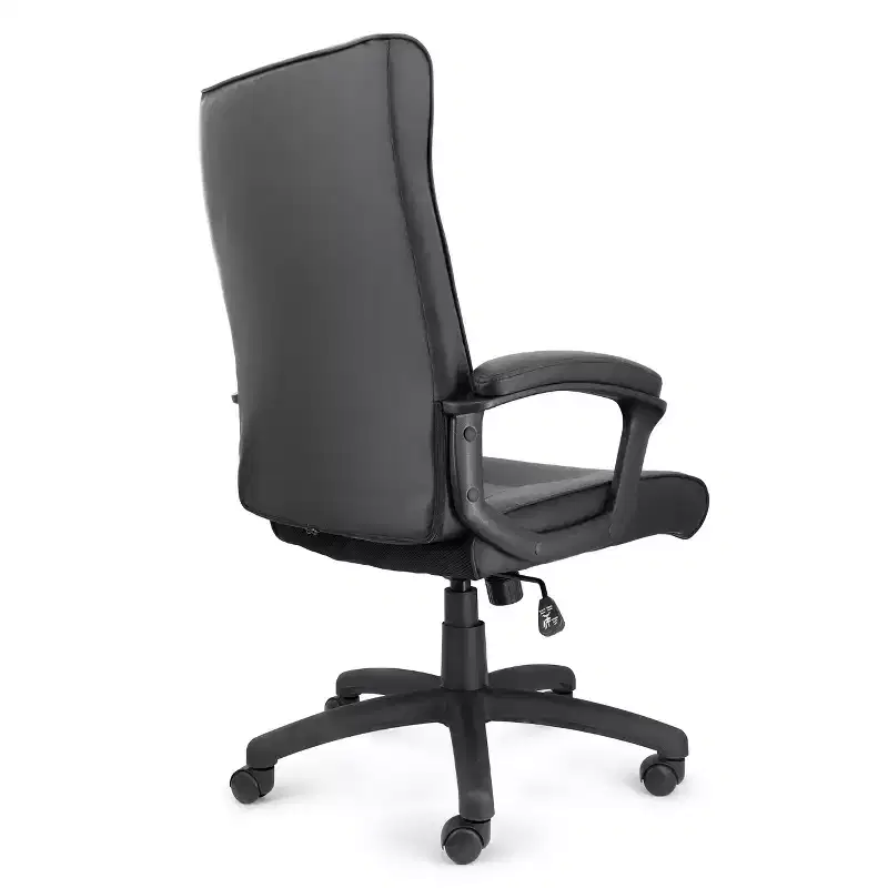 Elama High Back Adjustable Faux Leather Office Chair in Black