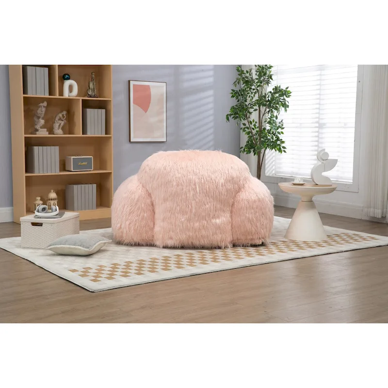 Bean bag chair lazy long hair sofa adult, teen high density foam filled modern focus chair