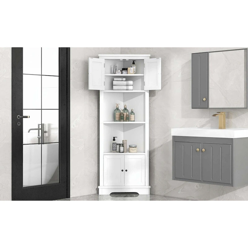 Tall Bathroom Storage Cabinet with Adjustable Shelf