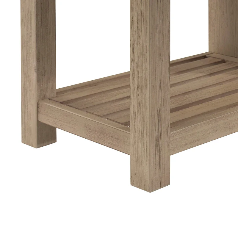 Brown / Drifted Sand / Alto Black Solid Acacia Wood TV Bench, Single